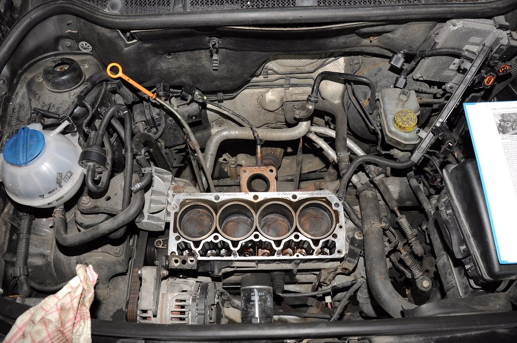 Engine parts work